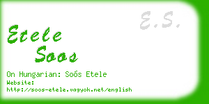 etele soos business card
